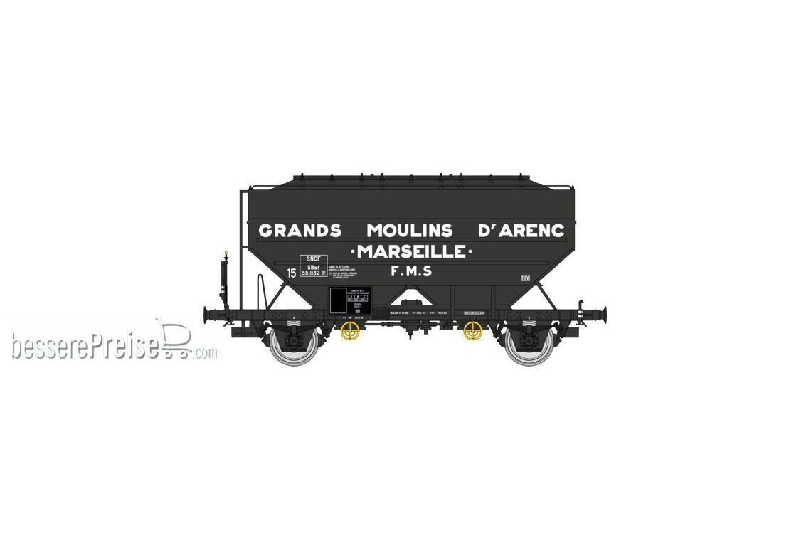 Grain wagon « GRANDS MOULINS D’ARENC .MARSEILLE. », Era III