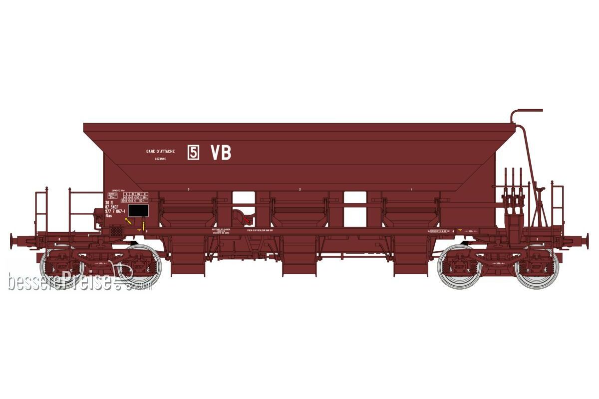 STONE HOPPER Wagon T1 Uas SNCF Era III-IV N° 30 87 977 7 067-1
