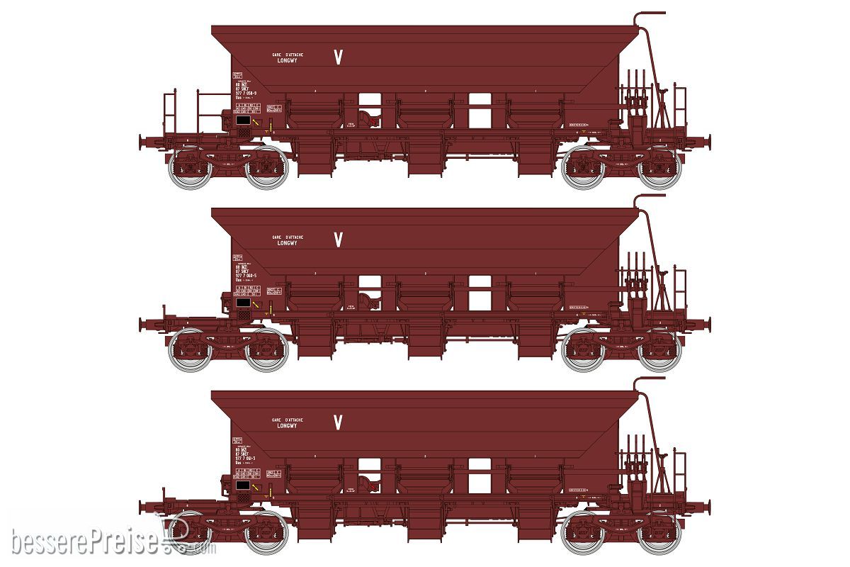 SET of 3 STONE HOPPER Wagon T1 Uas SNCF Era IV