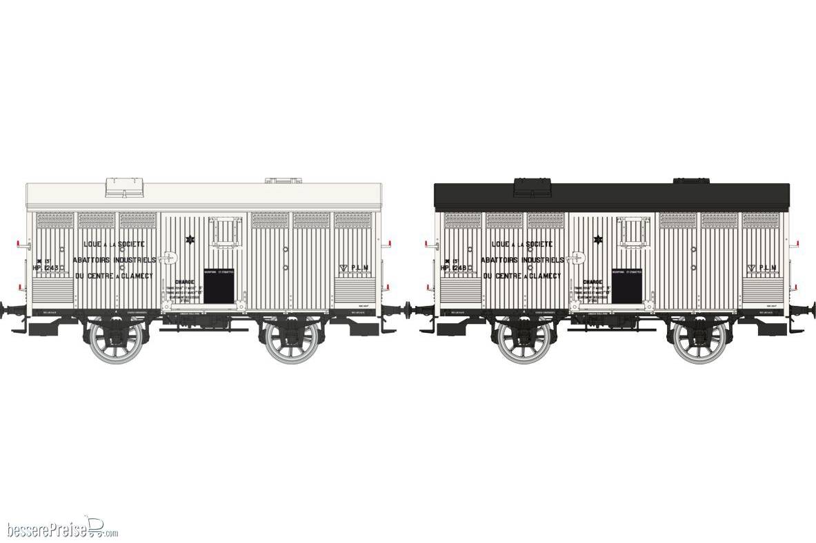 Set of 2 REFRIGERANTS ex-Vegetables, WHITE, N° HP 1243 & HP 1248, ABBATOIR DE CLAMECY - PLM Era II