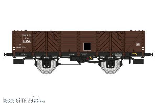 PLM Gondola 4 doors, wood, brown 540, TTw 225040 SNCF Era III A