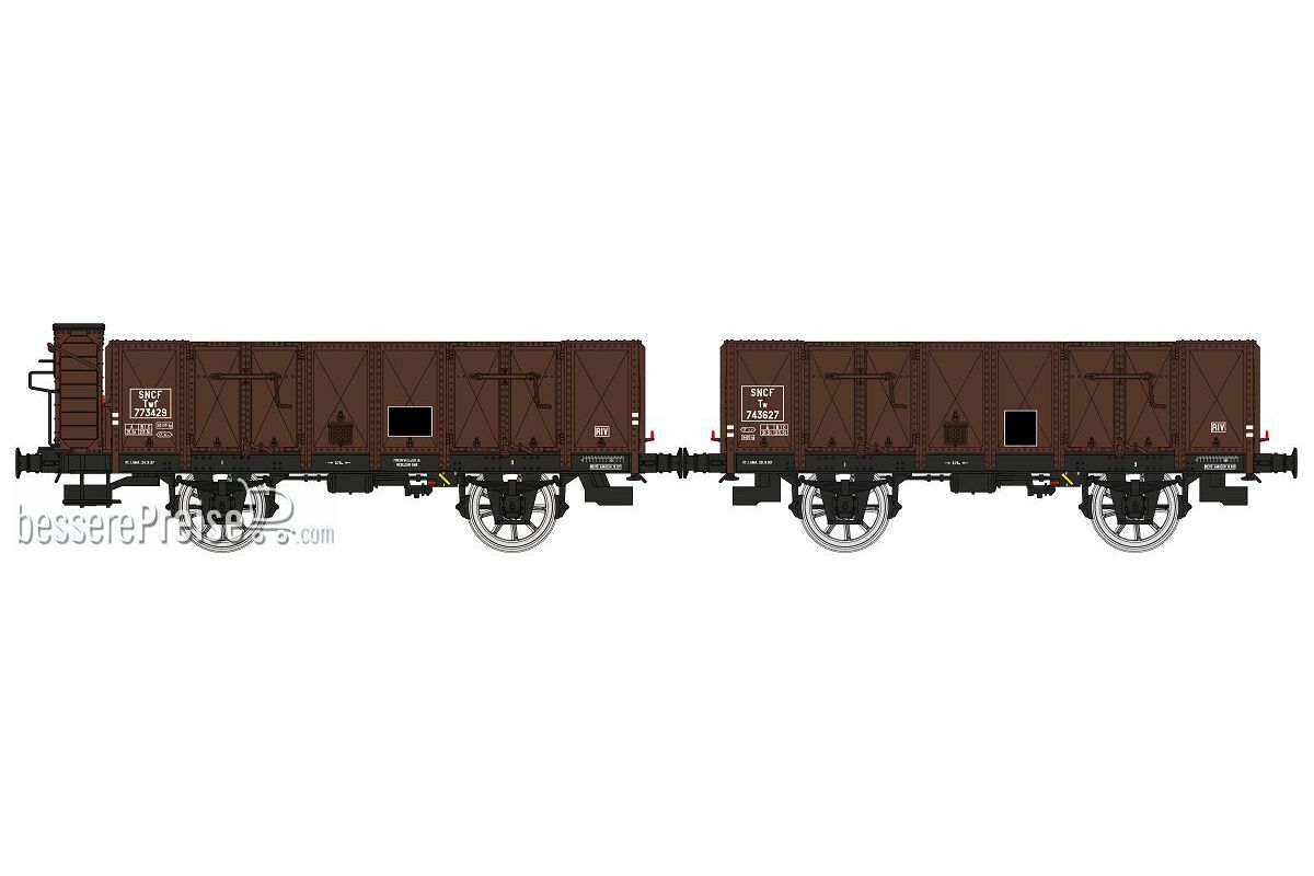 Set of 2 OCEM 19 Gondola, Twf 773429 et Tw 743627 SNCF Era III B