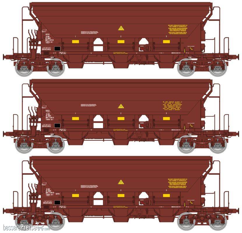 Set of 3Stone Hopper T8 Tadkks SNCF Era. IV-V
