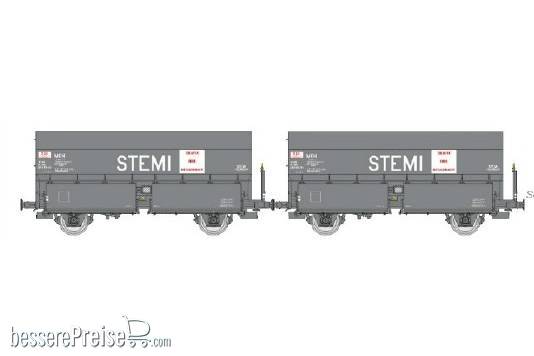 2tlg. Set Kokswagen "STEMI" in grauer Farbgebung der SNCF mit Bremserbühne - Ep.IV-V