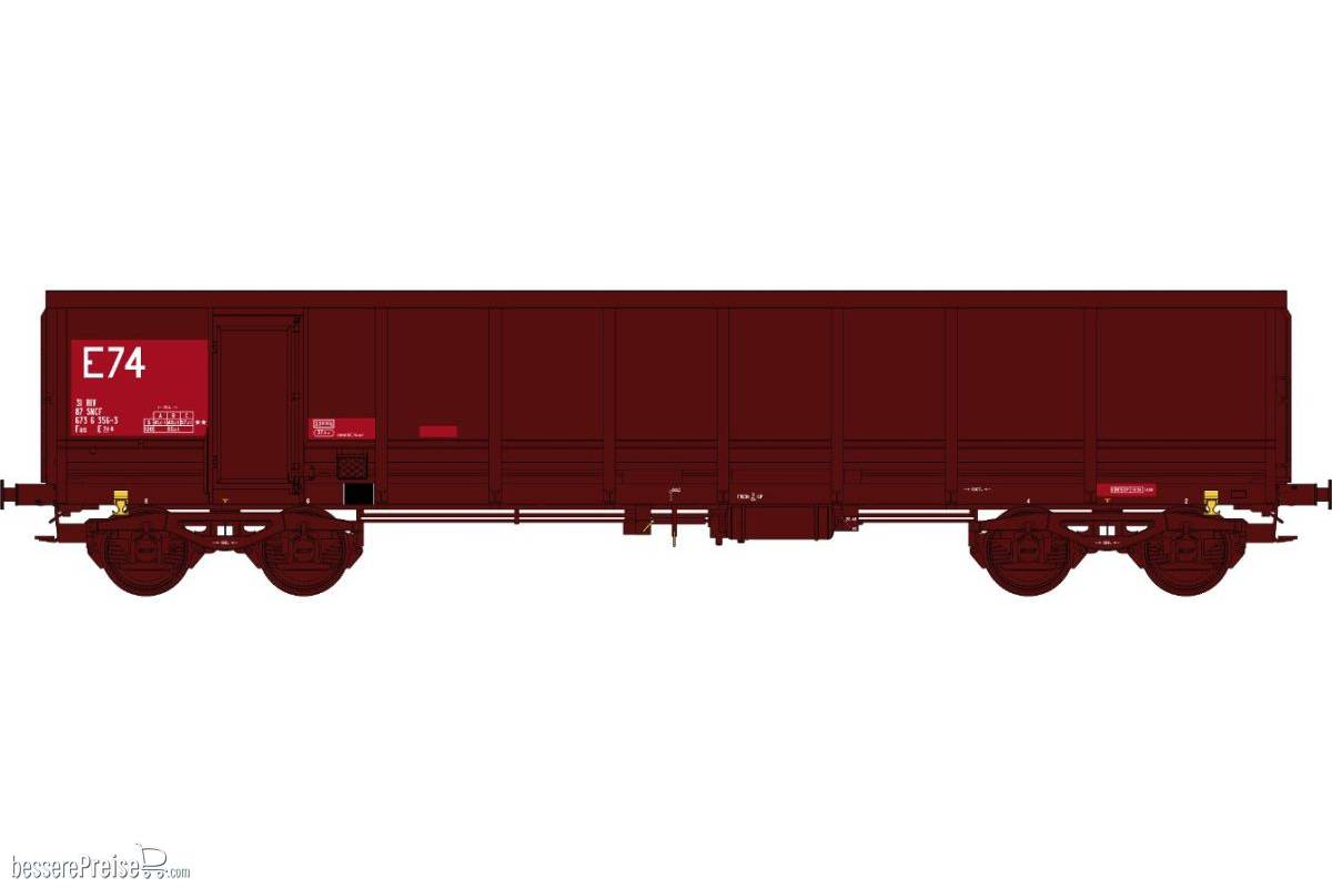 Gondola Fas Era.V Bogie Y25 N°31 87 673 6 356-3 without platform, brown E84 + Red 606 (1994)