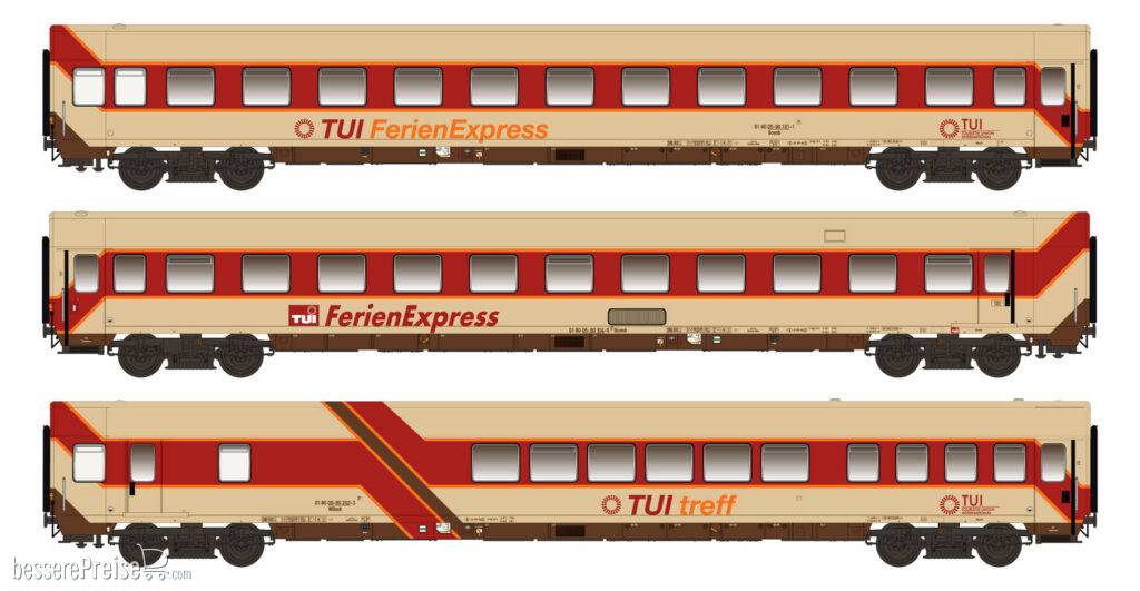 3er Set Personenwagen TUI Ferienexpress, Ep.IV, Set II, AC
