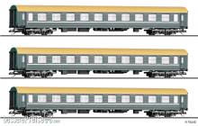 Tillig 01096 - Reisezugwagenset Filmzug der DB AG, bestehend aus drei Reisezugwagen, Bauart Halberstadt, Ep. V