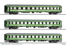 Tillig 01100 - Reisezugwagenset ´Flixtrain´, Teil 1, bestehend aus zwei Reisezugwagen Bmmz 264.4 und einem Bmmbz 166.4, Ep. VI