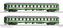 Tillig 01101 - Reisezugwagenset „Flix Train“, Teil 2, bestehend aus einem Reisezugwagen mit Fahrradabteil Bmmdz 268.7 und einem Reisezugwagen Bmmz 264.7, Ep. VI