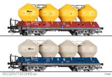 Tillig 01117 - Güterwagenset der AB Vagon Trans s.r.o., bestehend aus zwei Staubsilowagen Uacs 451.1, Ep. VI