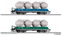 Tillig 01119 - Güterwagenset der Raj-Wagon Tren?in spol. s.r.o., bestehend aus zwei Staubsilowagen Uacs 451.1, Ep. VI