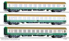 Tillig 01124 - Reisezugwagenset der DR, bestehend aus einem Reisezugwagen 1. Klasse, einem Reisezugwagen 1./2. Klasse und einem Reisezugwagen 2. Klasse mit Buffetabteil