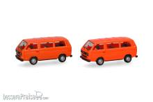 Herpa 013093-006 - Herpa MiniKit Volkswagen (VW) T3 Bus, leuchtrot und orange, 2 Stück