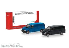 Herpa 014229 - Herpa MiniKit: Mercedes-Benz Vito Kasten (W639 facelift / 2010), enzianblau und schwarz (2 Stück)