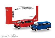 Herpa 014236 - Herpa MiniKit: Mercedes-Benz Vito Bus (W639 / 2003), rot und ultramarinblau (2 Stück)