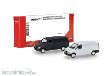 Herpa 014243 - Herpa MiniKit: Mercedes-Benz Vito Kasten (W639 / 2003), weiß und schwarz (2 Stück)