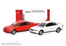 Herpa 014380 - Herpa MiniKit: Audi A4 Limousine, weiß und rot