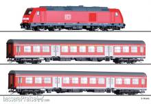 Tillig 01505 - Einsteiger-Set: Reisezug der DB AG, bestehend aus Diesellokomotive „TRAXX“ und zwei Reisezugwagen