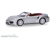 Herpa 038928-003 - Porsche 911 (991) Turbo Cabrio, dolomitsilber
