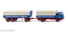 Wiking 043203 - Pritschenhängerzug (MB) ´Transit Transport´