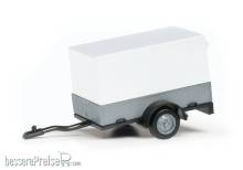 Herpa 051576-005 - PKW-Planenanhänger 1-achs, weiß
