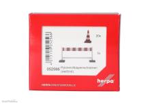 Herpa 052566 - Zubehör Pylonen (20 Stück), Absperrschranken (5 Stück), rot/weiß
