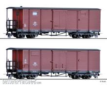 Tillig 05940 - Güterwagenset der DR, bestehend aus zwei unterschiedlichen gedeckten Güterwagen, Ep. III