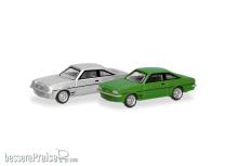 Herpa 066938 - Spur N: 2er Set Opel Manta B, silber und signalgrün