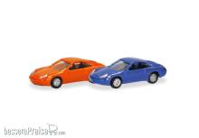Herpa 066945 - Spur N: 2er Set Porsche 911, gulforange und maritimblau
