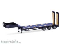 Herpa 076371-010 - Goldhofer Semitieflader mit Rampen, 3achs, ultramarinblau