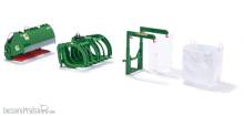 Wiking 077382 - Frontlader Werkzeuge Set B John Deere grün