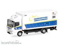 Herpa 098915 - Mercedes-Benz Atego 13 Koffer-LKW mit Ladebordwand ´Jugendverkehrsschule Landkreis Schwandorf´