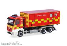 Herpa 099233 - Mercedes-Benz Arocs M Wechsellader-LKW 3achs Pompiers Cellule Rehab (B)