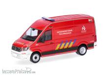 Herpa 099387 - Volkswagen (VW) Crafter Kasten Hochdach Interventionsteam Technik Feuerwehr, Belgien