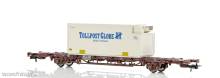 NMJ 1000198 - NMJ Topline Lgns 42 76 443 2015-1 Containertragwagen der CargoNet mit 1 stück Tollpost-Globe thermo container, H0