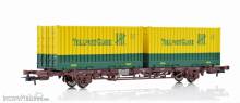 NMJ 1000206 - NMJ Topline 507.112 Lgns 42 76 443 2141-6 Containertragwagen der CargoNet, mit 2 x 23 fuss Tollpost-Globe Containern, H0