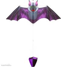 Invento 100035 - Dark Fang Bat Kite - Kinderdrache, ab 5 Jahren, 47x117cm, inkl. 17kp Polyester Schnüre, 40m