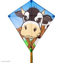 Invento 100046 - Eddy Cow - Kinderdrache, ab 5 Jahren, 68x68cm, inkl. 17kp Polyester Schnüre, 40m auf Spule
