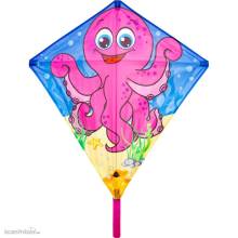 Invento 100047 - Eddy Octopus - Kinderdrache, ab 5 Jahren, 68x68cm, inkl. 17kp Polyester Schnüre, 40m auf Spule