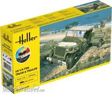 Heller 56997 - STARTER KIT US 1/4 Ton Truck Trailer in 1:72