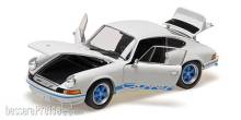 Minichamps 100066022 - PORSCHE 911 CARRERA RS - 1972 - WHITE W BLUE DECOR