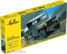 Heller 81105 - US 1/4 Ton Truck n Trailer