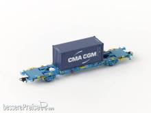 PT Trains 100100 - RENFE Lgnss 22 71 443 3 840-6 + CMA CGM 20’ DV ECMU207506 9