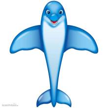 HQ 100186 - Dolphin Kite - Kinderdrachen, ab 5 Jahren, 202x175cm, inkl. 17kp Polyester Schnüre, 40m