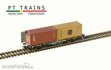 PT Trains 100321 - Wagen Sgmmnss 40 MFD RAIL + 1x20’DV TEX + 1x20’DV MSC