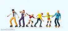 Preiser 10074 - HO Rollerskate, Skateboard