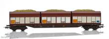 NMJ 1007435 - NMJ Topline 505.401 Rps Rps 3176-3933450-0 Flachwagen NSB mit Finsam Holzschnitzelcontainer