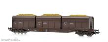 NMJ 1007437 - NMJ Topline 505.403 Rps 31 76 393 3 141-9 Flachwagen NSB mit Holzschnitzelcontainer, H0