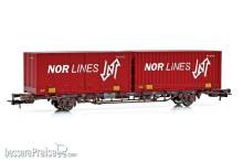 NMJ 1015824 - NMJ Topline 507 114 CargoNet Lgns 42 76 443 2415-9 med 2 x 24 fot NOR LINES containere, H0