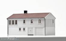 NMJ 1018206 - NMJ Skyline 15121 Norwegisches Einfamilienhaus mit Untergeschoss, Weiß, H0 Fertigmodell